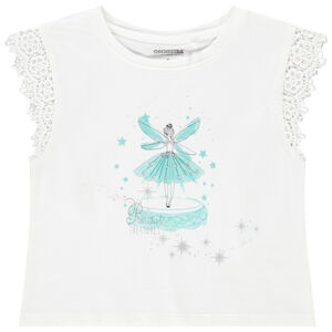 T-shirt manches courtes en dentelle pour fille Main T-shirt manches courtes en dentelle pour fille