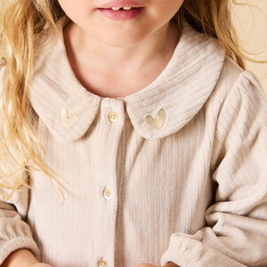 Φόρεμα μακρυμάνικο με βολάν από βελουτέ κοτλέ για μωρό κορίτσι 