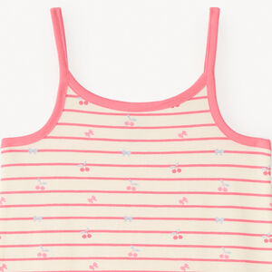 Νυχτερινό πουκάμισο με ραμμένα μανίκια και σχέδιο ναυτικό με κερασάκια για κορίτσι 