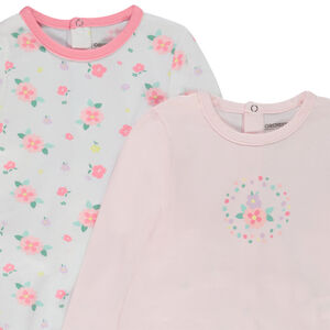 Σετ από 4 φορμάκια σε jersey με floral σχέδιο για bebe κορίτσι 