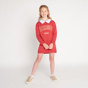 Robe en molleton fantaisie avec col chemise pour fille 