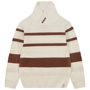 Πουλόβερ μακρυμάνικο με ρίγες και σταυρωτό για αγόρι 