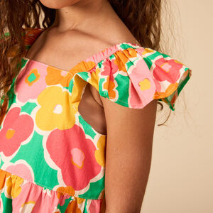 Φόρεμα κοντομάνικο με σχέδιο λουλουδιών για κορίτσι 