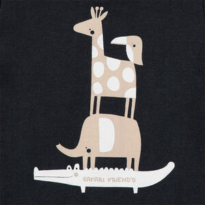 Σύνολο μπλούζα με στάμπα ζωάκια και σορτς με ρίγες 