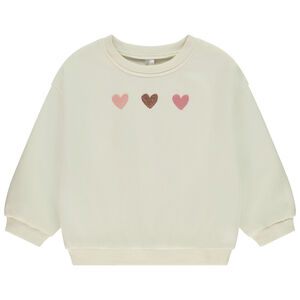 Φούτερ από molleton με κέντημα καρδιά για bebe κορίτσι 