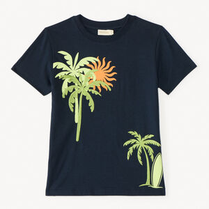 T-shirt με κοντά μανίκια με κεντημένα και εκτυπωμένα φοίνικες για αγόρι 
