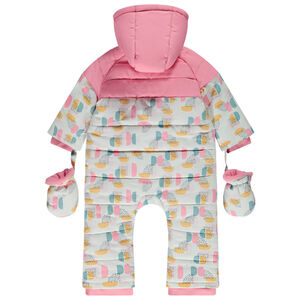 Σαλοπέτα σκι με σχέδιο arty και επένδυση για κορίτσι μωρού 