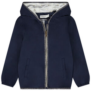 Αντιανεμικό μονόχρωμο με τυπωμένη επένδυση για κορίτσι 