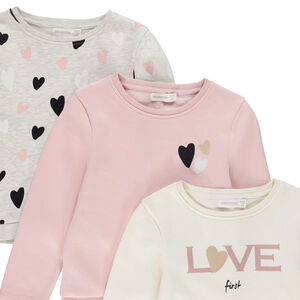 Lot de 3 sweats fantaisie en molleton gratté fille 