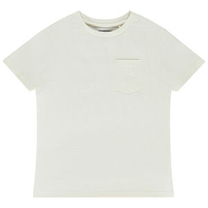 Κοντομάνικο μπλουζάκι μονόχρωμο με τσέπη για αγόρι 