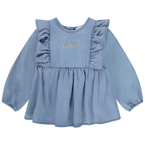Τουνίκ με μακριά μανίκια effet jean για bébé κορίτσι 