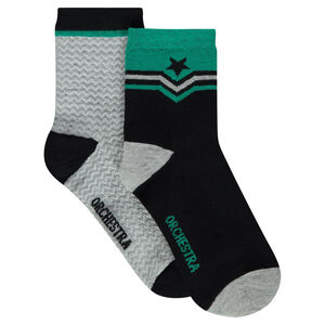 Σετ με 2 ζευγάρια κάλτσες με μοτίβο ζακάρ 