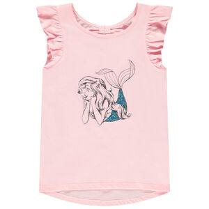 T-shirt κοντομάνικο με βολάν σχέδιο Arielle (Disney) για κορίτσι Main T-shirt κοντομάνικο με βολάν σχέδιο Arielle (Disney) για κορίτσι