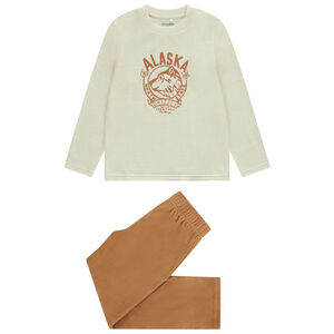 Πιτζάμα 2 τμχ. βελουτέ με φαντεζί σχέδιο για αγόρι 