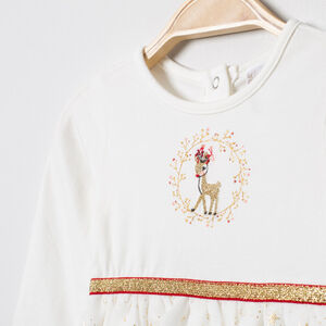 Φόρεμα de fêtes μακρυμάνικο με tulle étoilé 