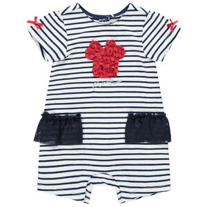 Combi κοντό ριγέ με σχέδιο Minnie Disney με λουλούδια Main Combi κοντό ριγέ με σχέδιο Minnie Disney με λουλούδια