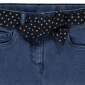 Τζιν slim + αποσπώμενο φουλάρι με πουά print για κορίτσι 