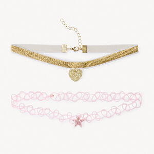 Lot de 2 colliers choker fantaisie pour fille  
