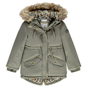 Parka ζεστή με επένδυση sherpa léopard για κορίτσι Main Parka ζεστή με επένδυση sherpa léopard για κορίτσι
