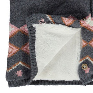 Μπουφάν με επένδυση sherpa από πλεκτό jacquard για κορίτσι μωρό 