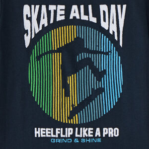 T-shirt κοντομάνικο με κεντητό σχέδιο σκέιτερ για αγόρι 