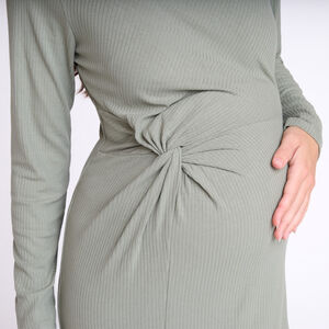 Μακρυμάνικο φόρεμα σε πλεκτό μονόχρωμο για γυναίκα 