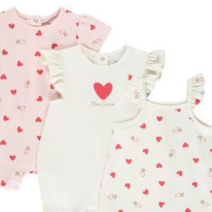 Σετ από 3 φαντεζί φορμάκια με καρδιές για κορίτσι 