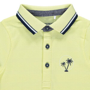 Πολυεστερικό κοντομάνικο polo με κέντημα σε σχέδιο 