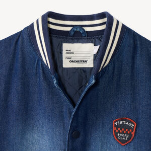 Τeddy jacket για αγόρια με δύο υλικά: τζην και φλις. 