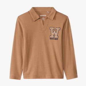 Polo manches longues fantaisie brodé pour garçon 