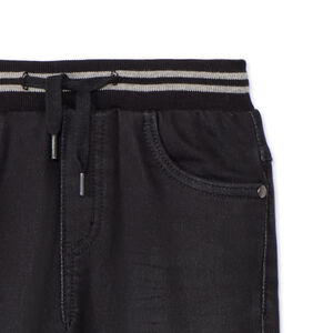 Τζιν ίσια γραμμή με ελαστική ριγέ μέση για αγόρι 