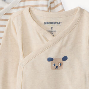 Σετ 7 bodies μακρυμάνικα jersey με φαντεζί σχέδια και διαφορετικά ανοίγματα ανάλογα με την ηλικία 