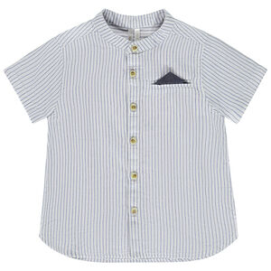 Πουκάμισο κοντομάνικο με ρίγες και γιακά mao για bebe αγόρι 