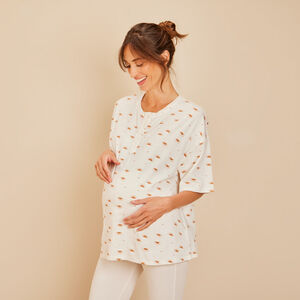 Μπλούζα T-shirt oversize εγκυμοσύνης και θηλασμού με σχέδιο soleils 