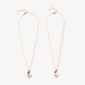 Σετ από 2 κολιέ με κρεμαστό πεταλούδα για κορίτσι 