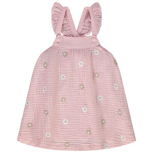 Τουνίκ χωρίς μανίκια από διπλή γάζα με κεντήματα λουλουδιών για μωρό κορίτσι 