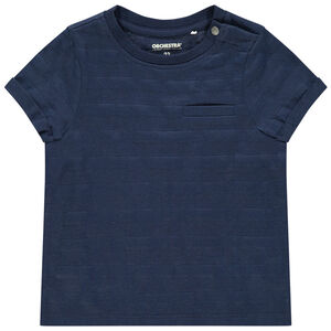 T-shirt κοντομάνικο πλεκτό φαντεζί με τσέπη 