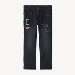 Jean en denim doublé avec label fantaisie pour garçon   Main Jean en denim doublé avec label fantaisie pour garçon