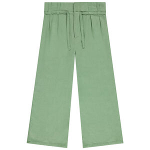 Παντελόνι φαρδύ υφασμάτινο μονόχρωμο για κορίτσι 