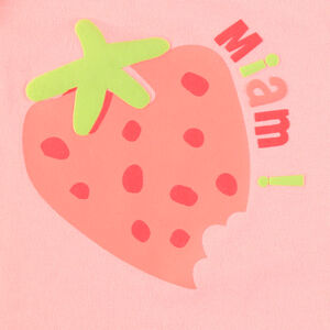 Πυτζάμα με αμάνικο μπλουζάκι και σορτς με σχέδια φράουλες 