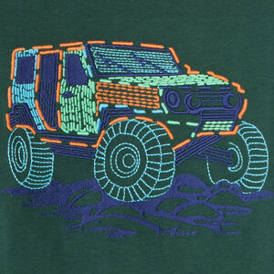 T-shirt à manches longues pour garçon avec broderie de voiture 