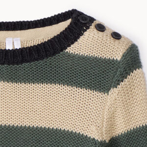 Pull manches longues en tricot à rayures pour bébé garçon  Main Pull manches longues en tricot à rayures pour bébé garçon