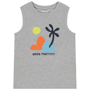 Αμάνικο μπλουζάκι print φαντεζί για αγόρι 