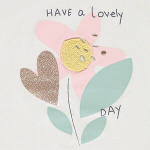 Κοντομάνικο μπλουζάκι με κέντημα bouclette για κορίτσι 