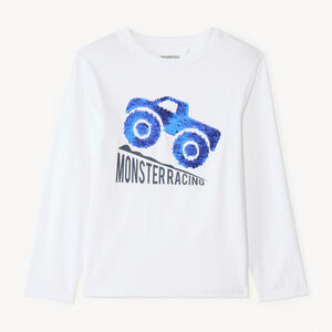 T-shirt manches longues à sequins magiques pour garçon 