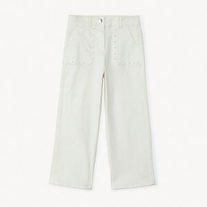 Πολύφθορο τζιν με τσέπες και πέρλες για κορίτσι 