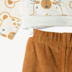 Σετ πυτζάμας 2 τμχ. βελουτέ με τύπωμα για bebe αγόρι και διαφορετικά φινιρίσματα ανάλογα με την ηλικία 