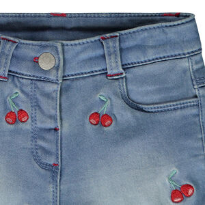Σορτς denim με κεντήματα κεράσια για bebe κορίτσι  Main Σορτς denim με κεντήματα κεράσια για bebe κορίτσι