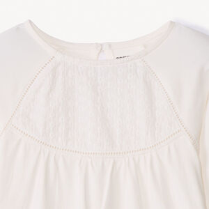 T-shirt manches longues uni à broderie pour fille 