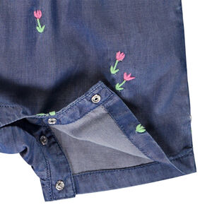 Σορτσάκι + καπέλο από υφασμάτινο με κεντημένα λουλούδια για μωρό κορίτσι 